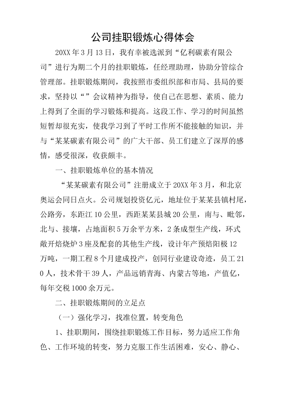 公司挂职锻炼心得体会_第1页