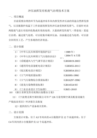 冲压、脱脂废气方案