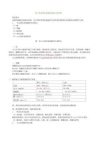 神经系统疾病患儿的护理