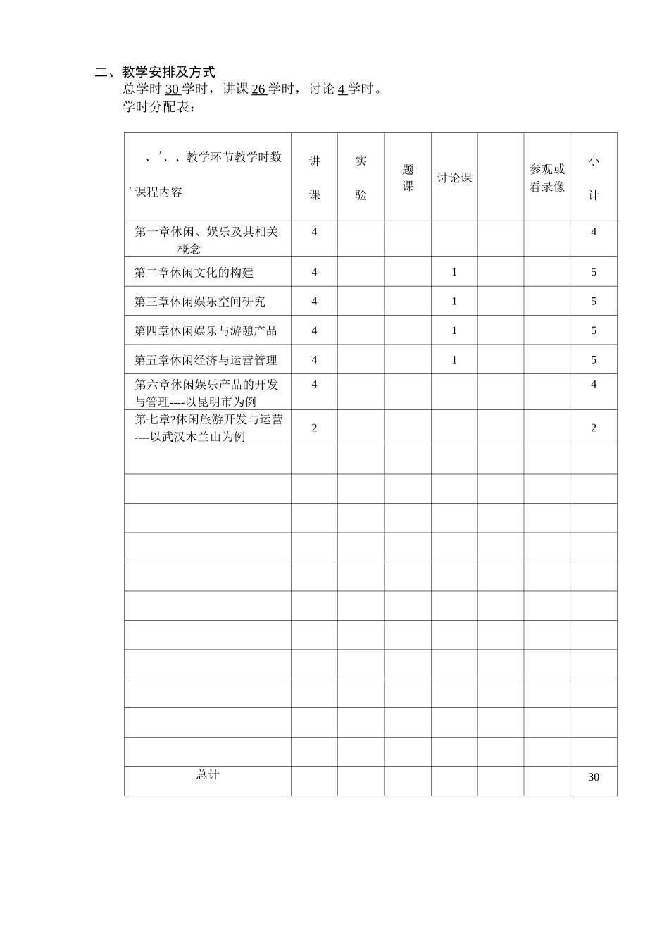 休闲与娱乐管理教学大纲_第2页