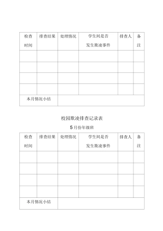 校园欺凌排查文本记录表