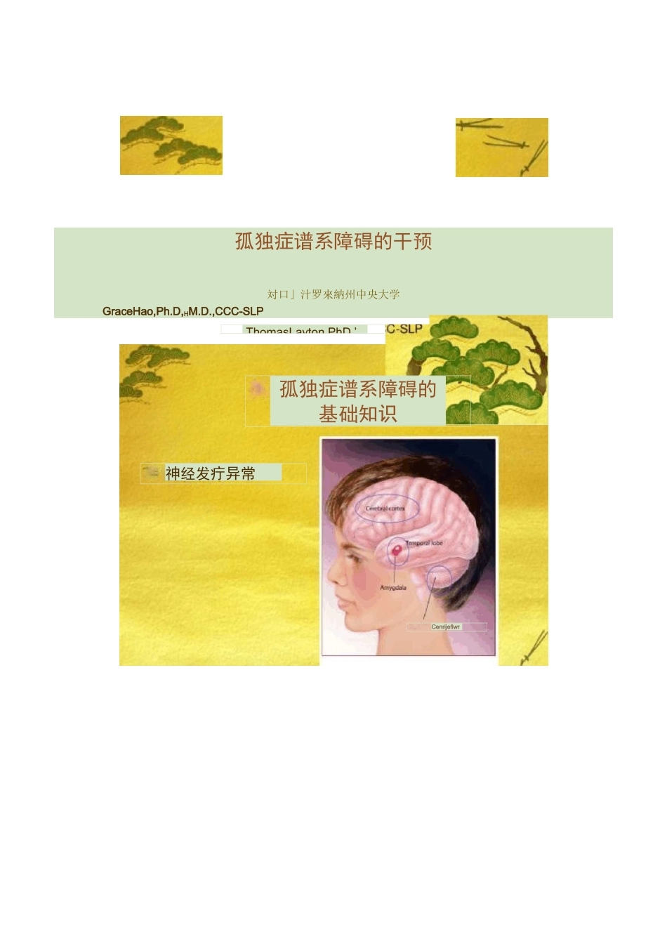 孤独症谱系障碍的干预._第1页