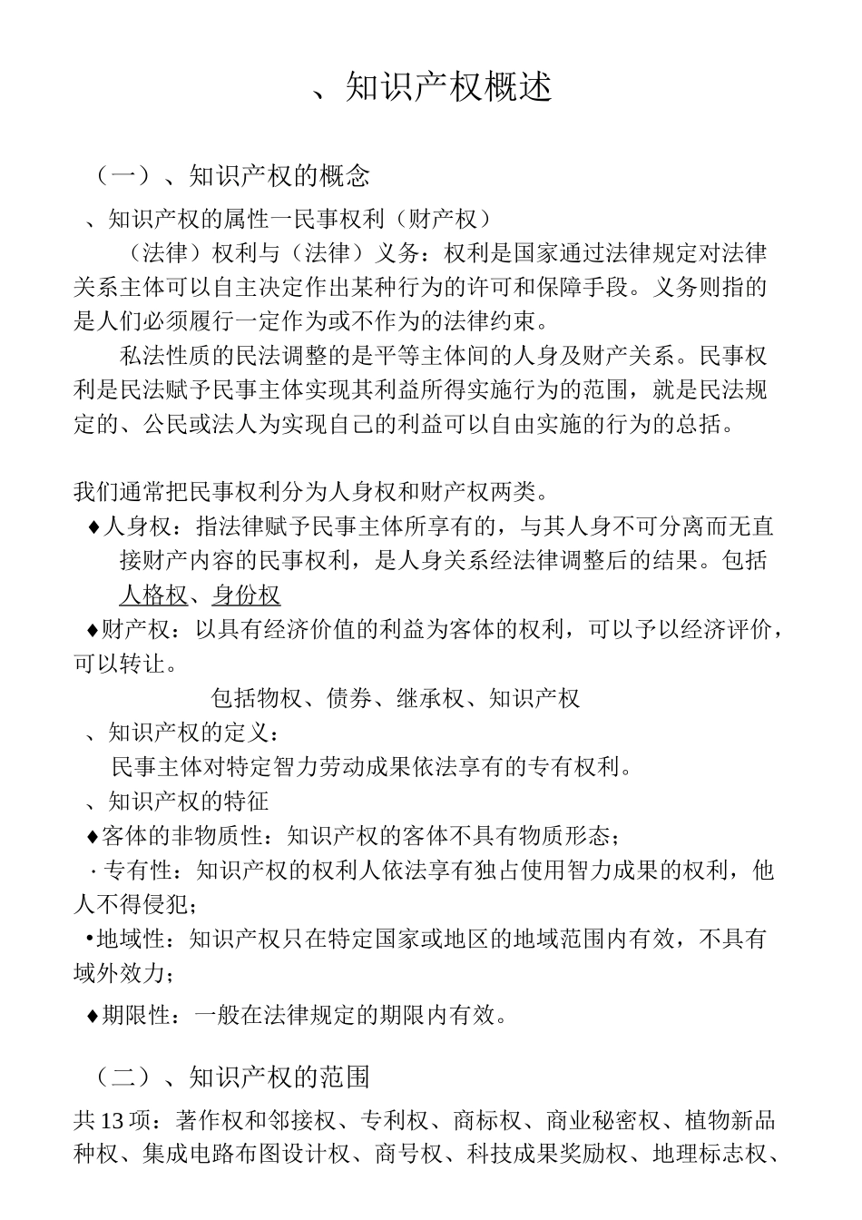 知识产权概论知识总结资料_第1页