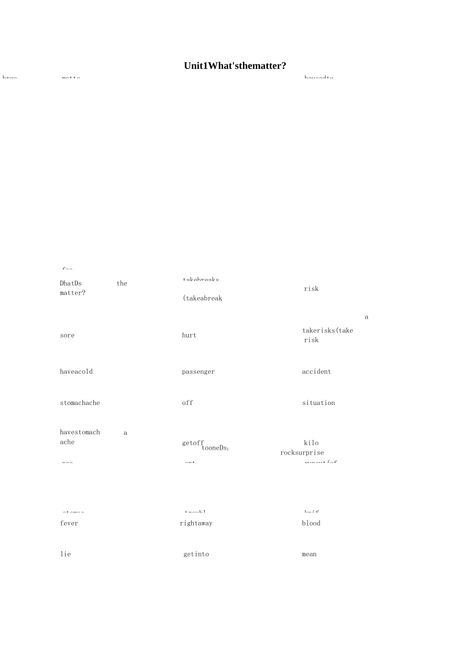 人教版八年级下英语单词听写(英译汉)ok讲解_第1页