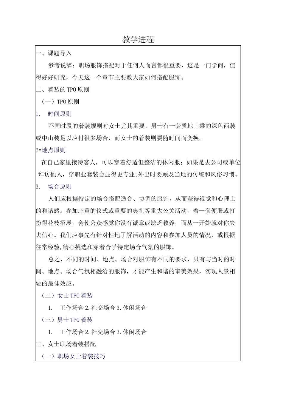 职场形象设计与礼仪 第六章 着装的TPO原则及职场服饰搭配  教案_第2页