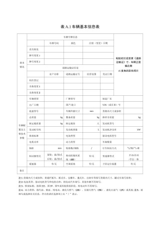 车辆技术档案格式