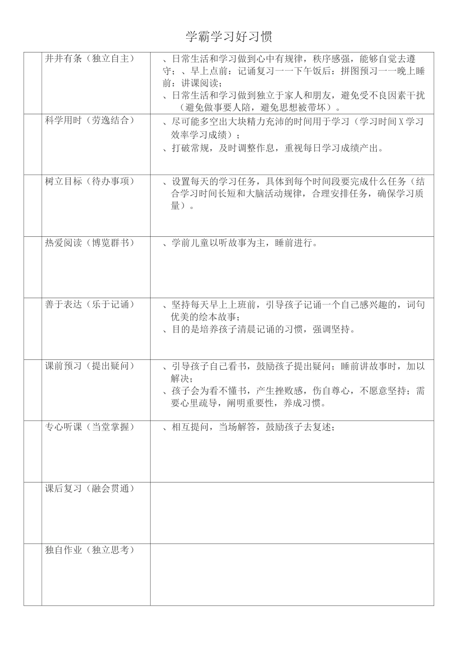 学霸学习好习惯_第1页