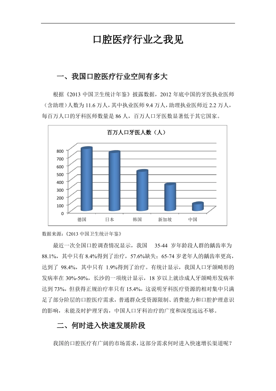 口腔行业发展之我见_第1页