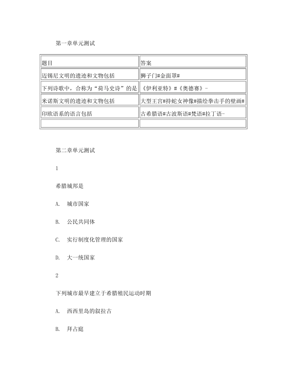 古希腊文明智慧树答案_第1页