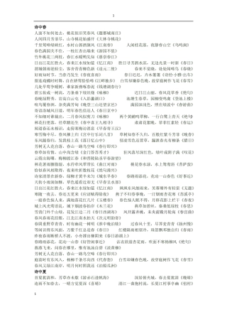 古诗名句分类积累