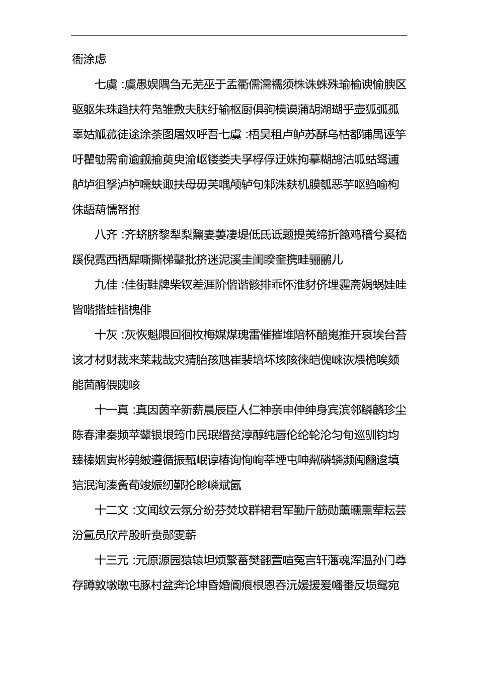 古诗词平水韵表_第3页