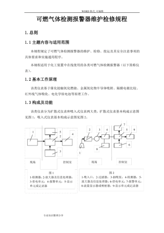 可燃气体检测报警器维护检修规程完整