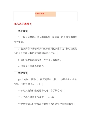 台风来了教案