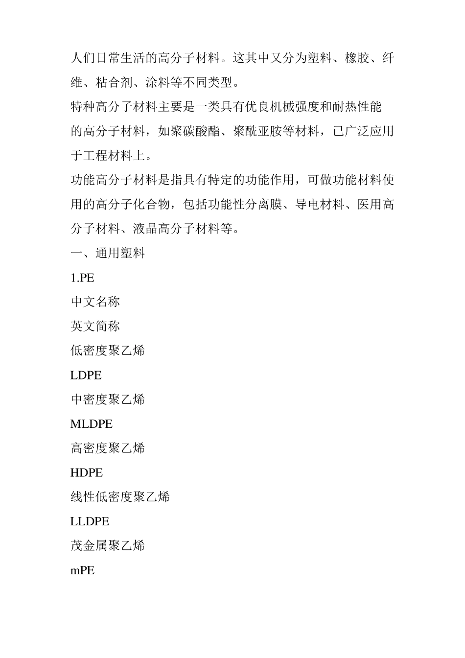 史上最全高分子材料及其简称_第2页