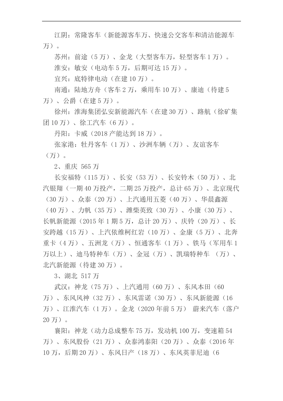 各汽车整车厂分布及产能一览_第3页