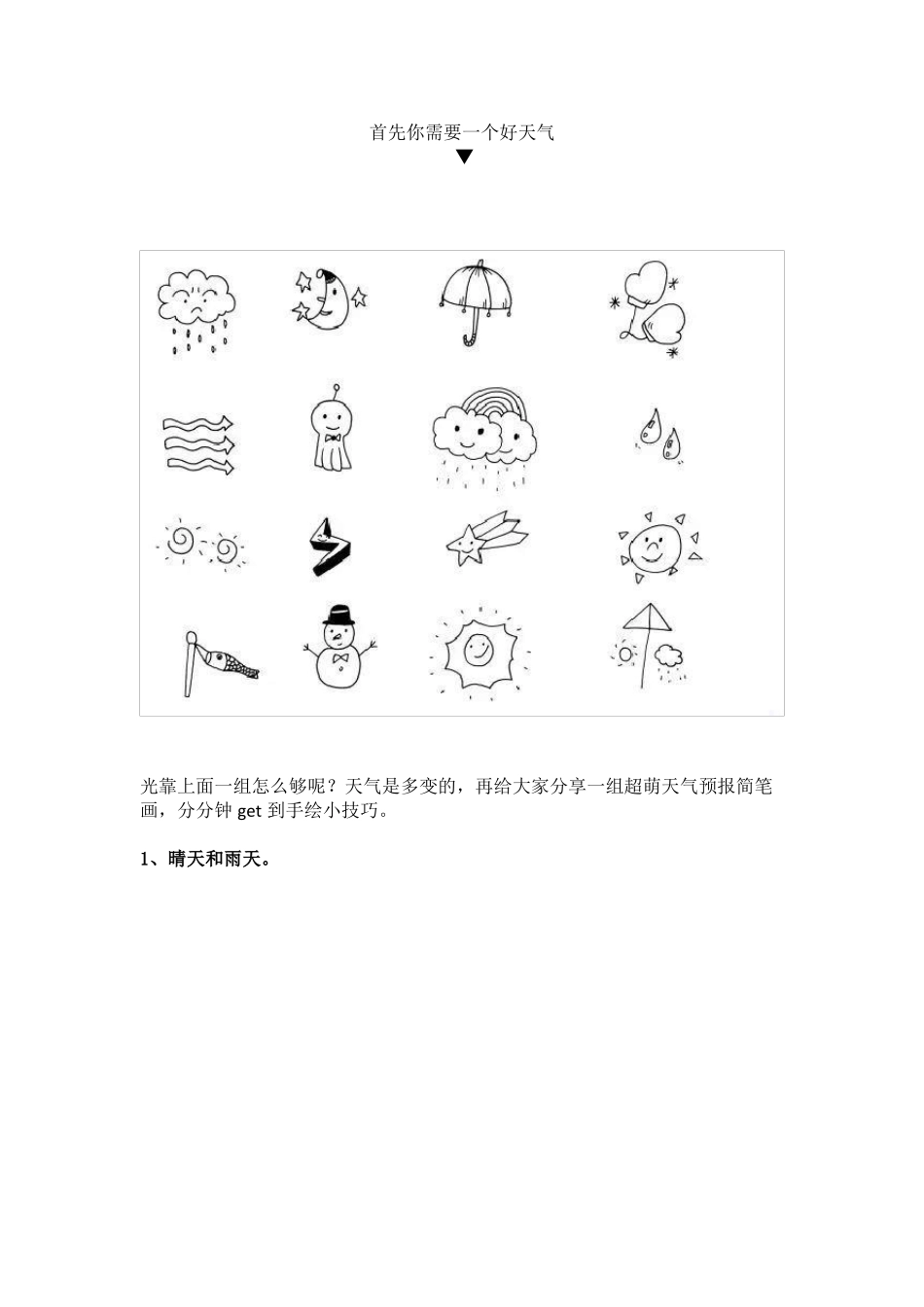 各种天气的小图标简笔画_第1页