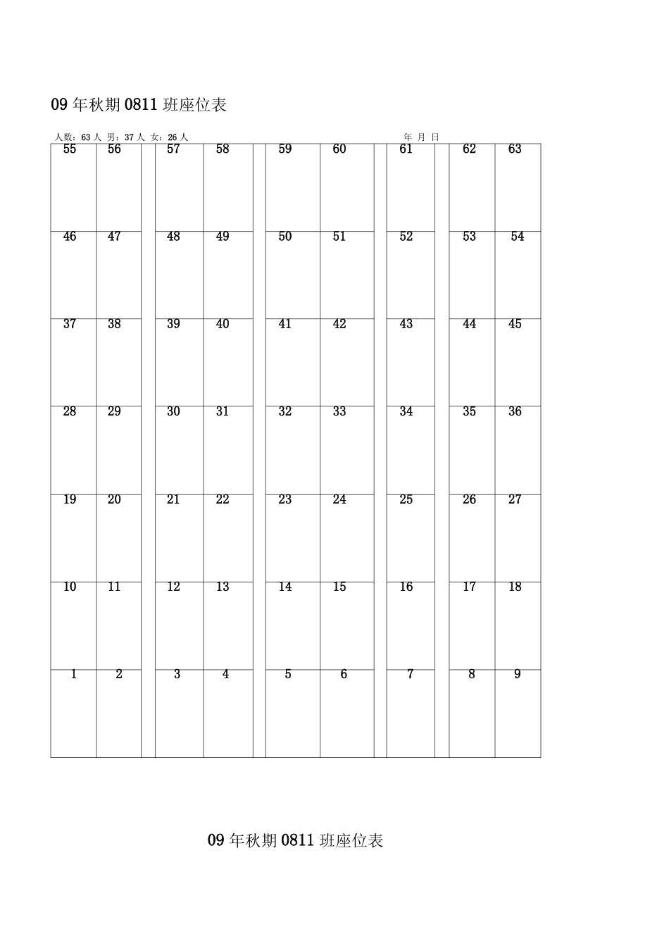 各种教室座位表模板_第3页