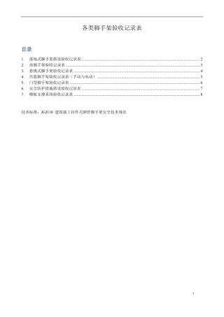 各类脚手架验收记录表