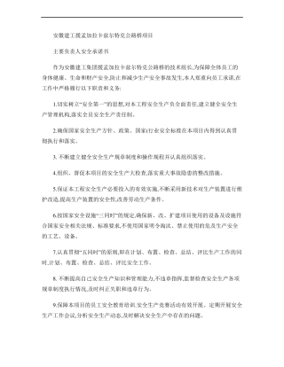 各部门、岗位安全生产责任状