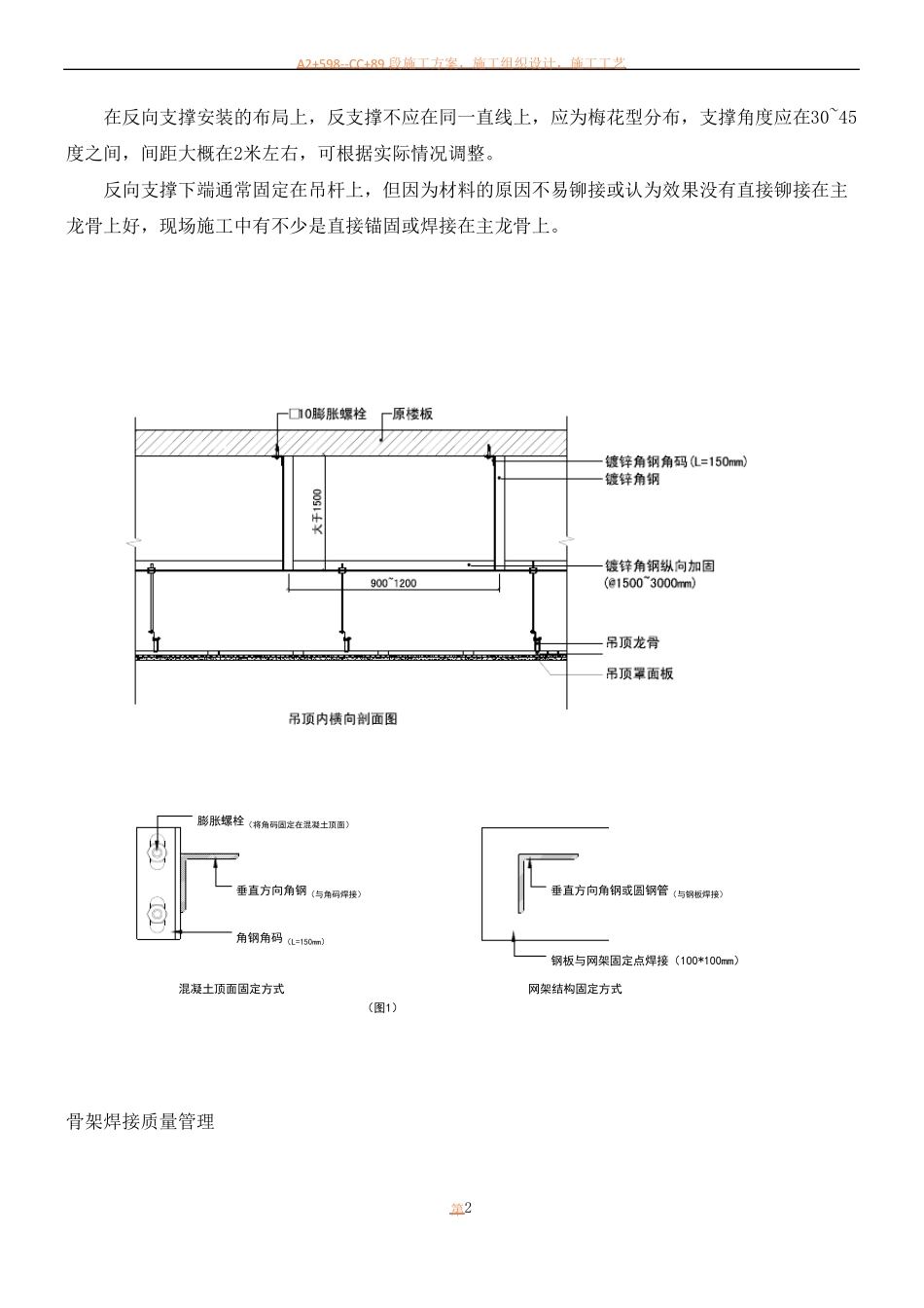 吊顶反支撑专项施工方案二_第3页