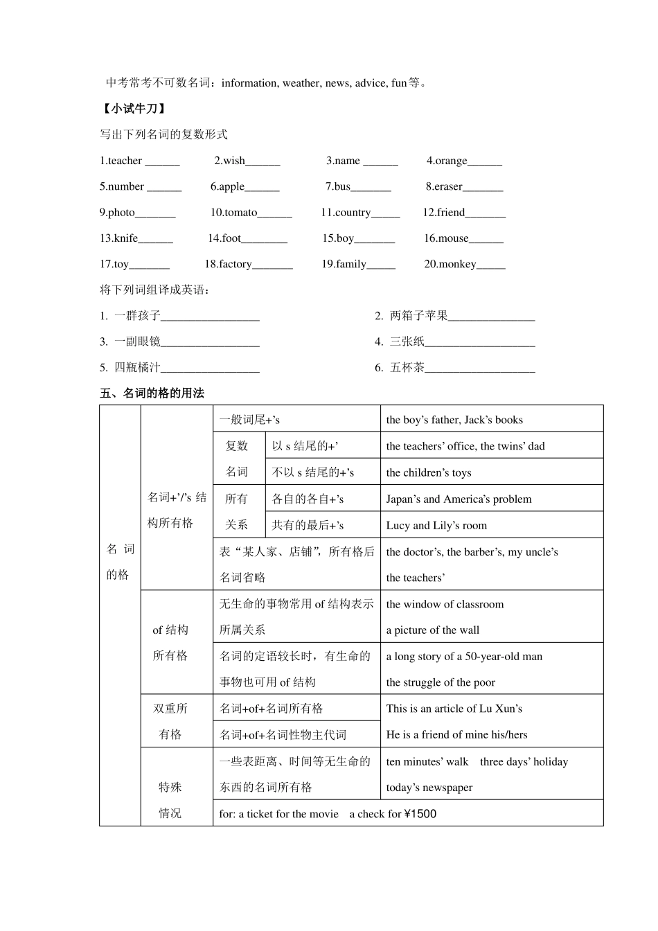 名词的数的用法_第3页