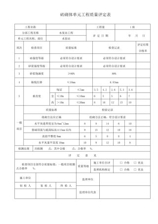 启闭机房评定表