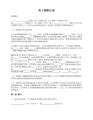员工持股计划有限公司期权