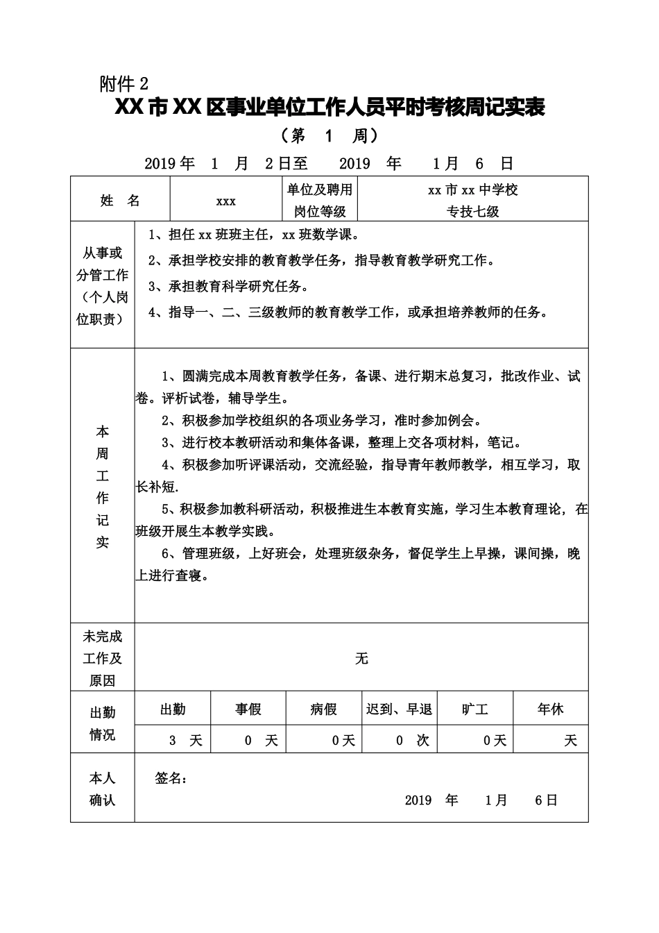 周纪实,月考核,季审定填表格式_第1页