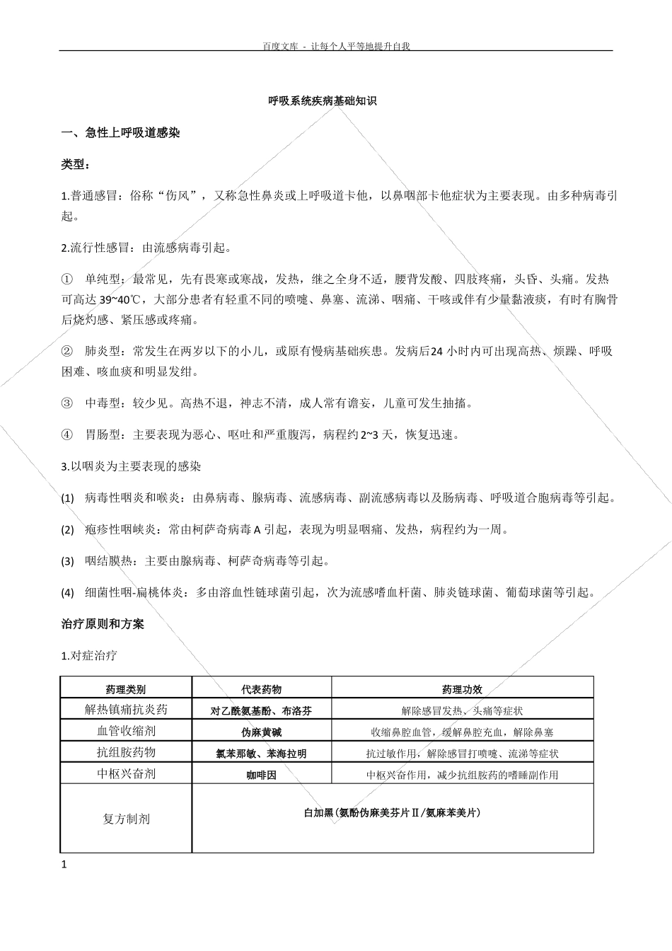 呼吸系统疾病知识_第1页