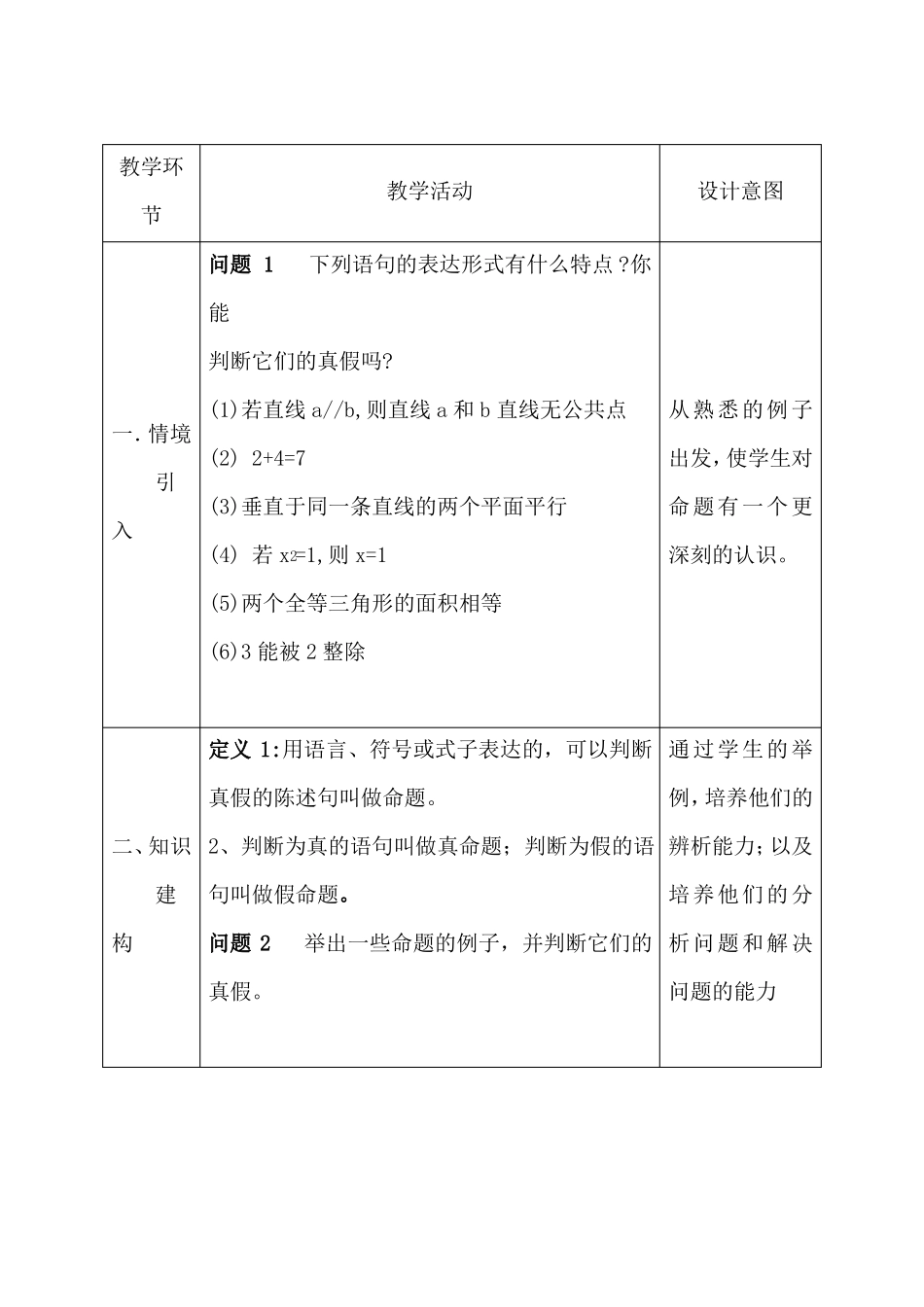 命题和四种命题教案_第2页