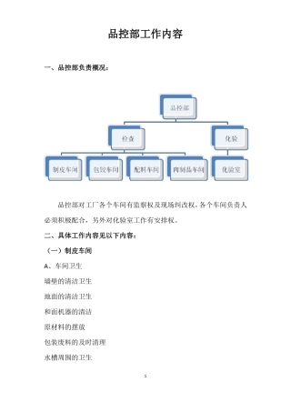 品控部工作内容