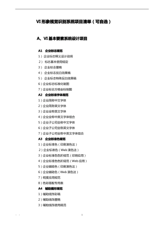 品牌设计-VI清单模板