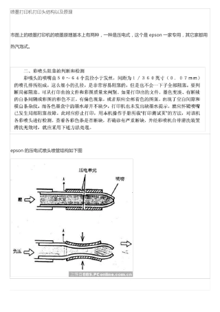 喷墨打印机打印头结构以及原理