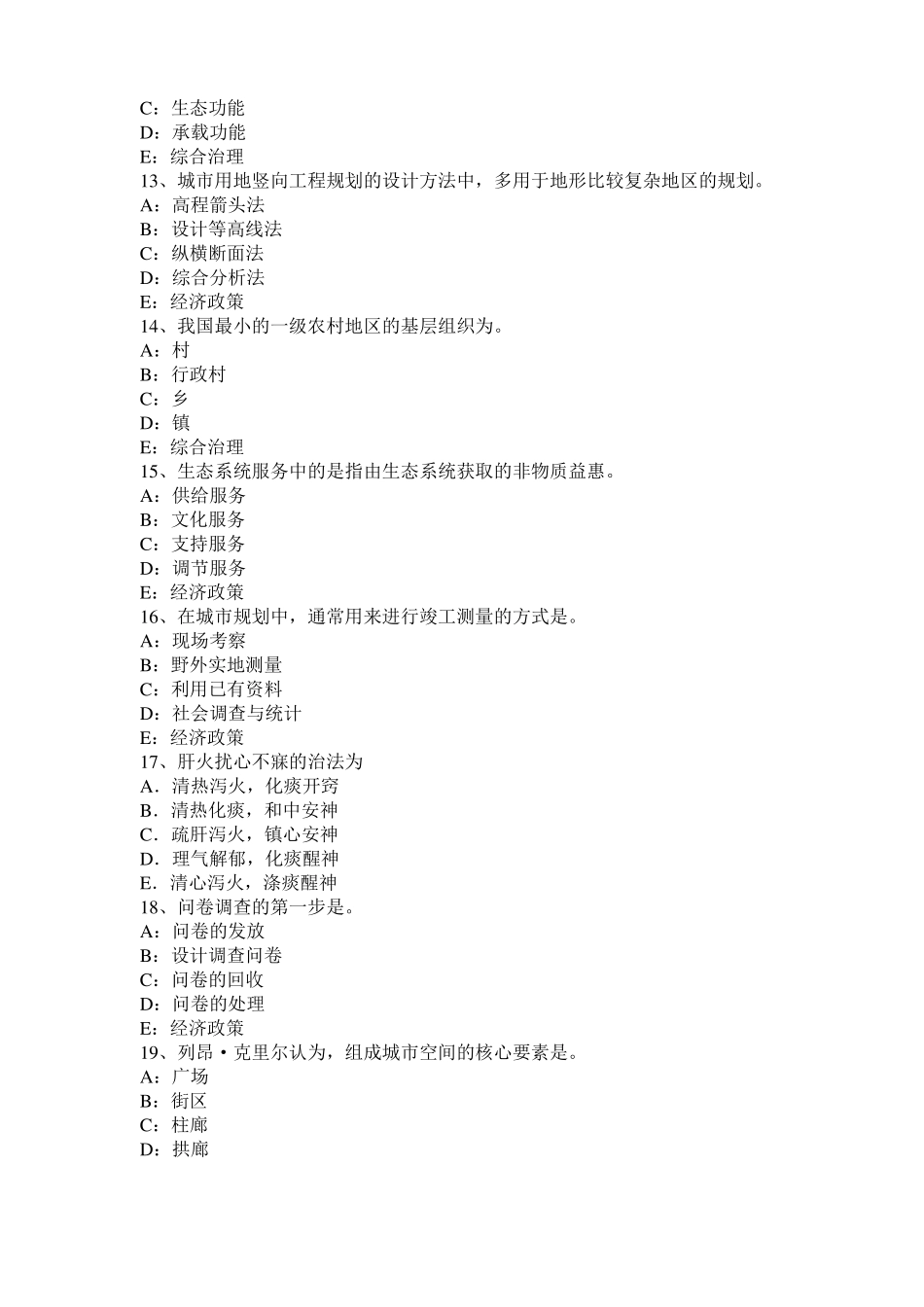四川2016年下半年城规划师：制约因素试题_第3页