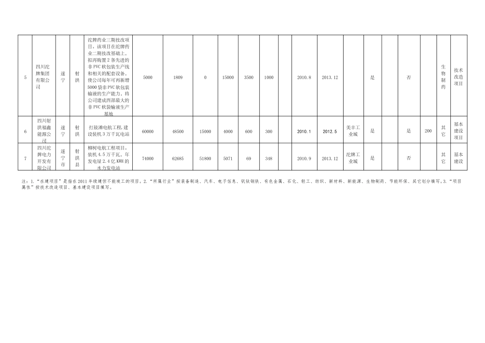 四川年重点工业项目计划_第2页