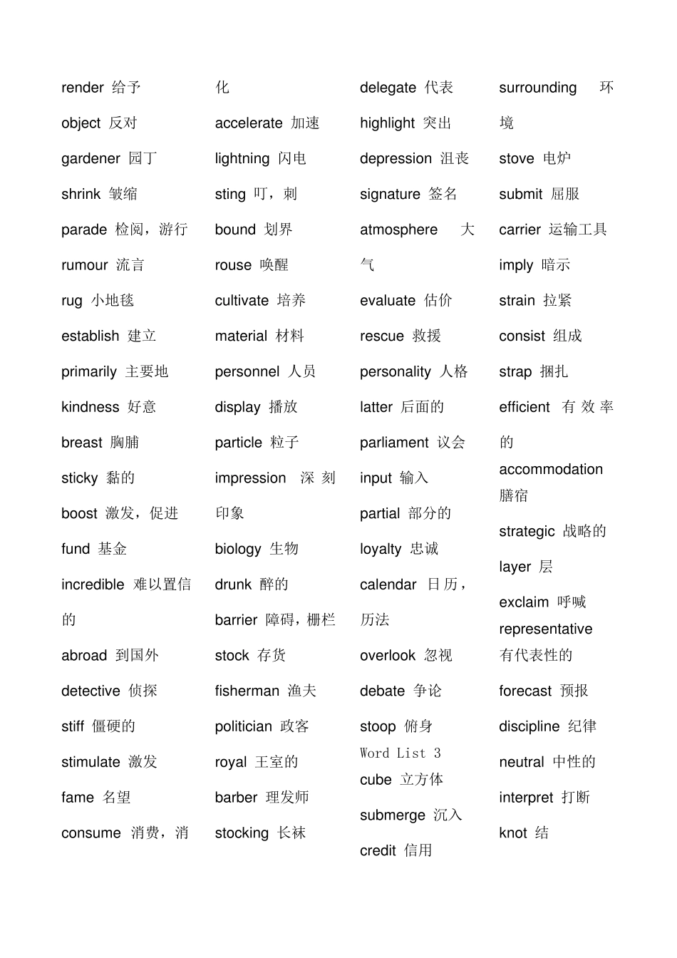 四级词汇乱序版_第2页