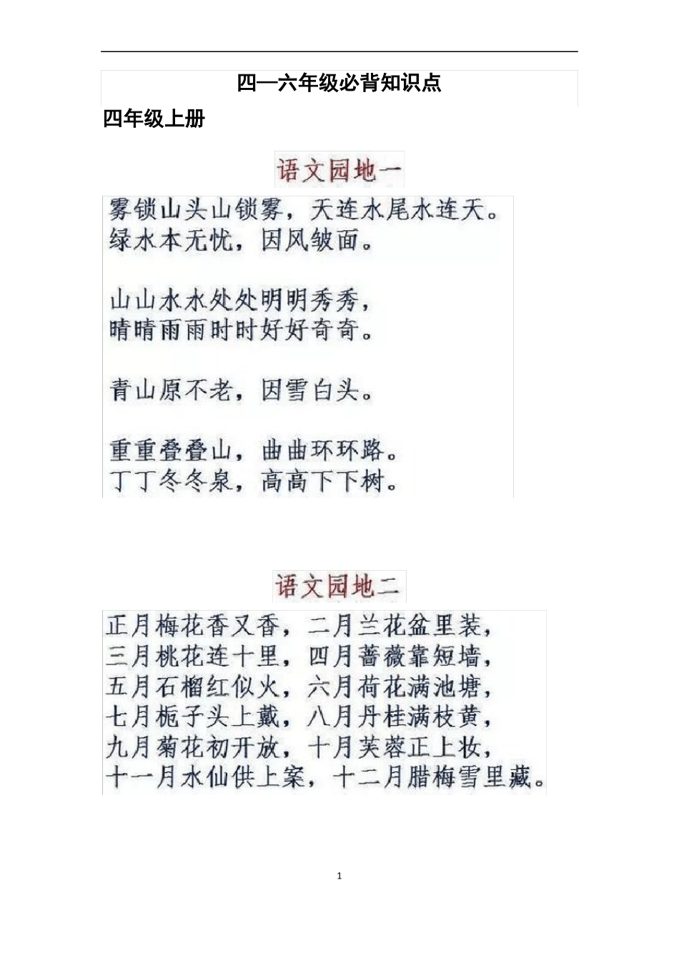 四至六年级必背知识点_第1页