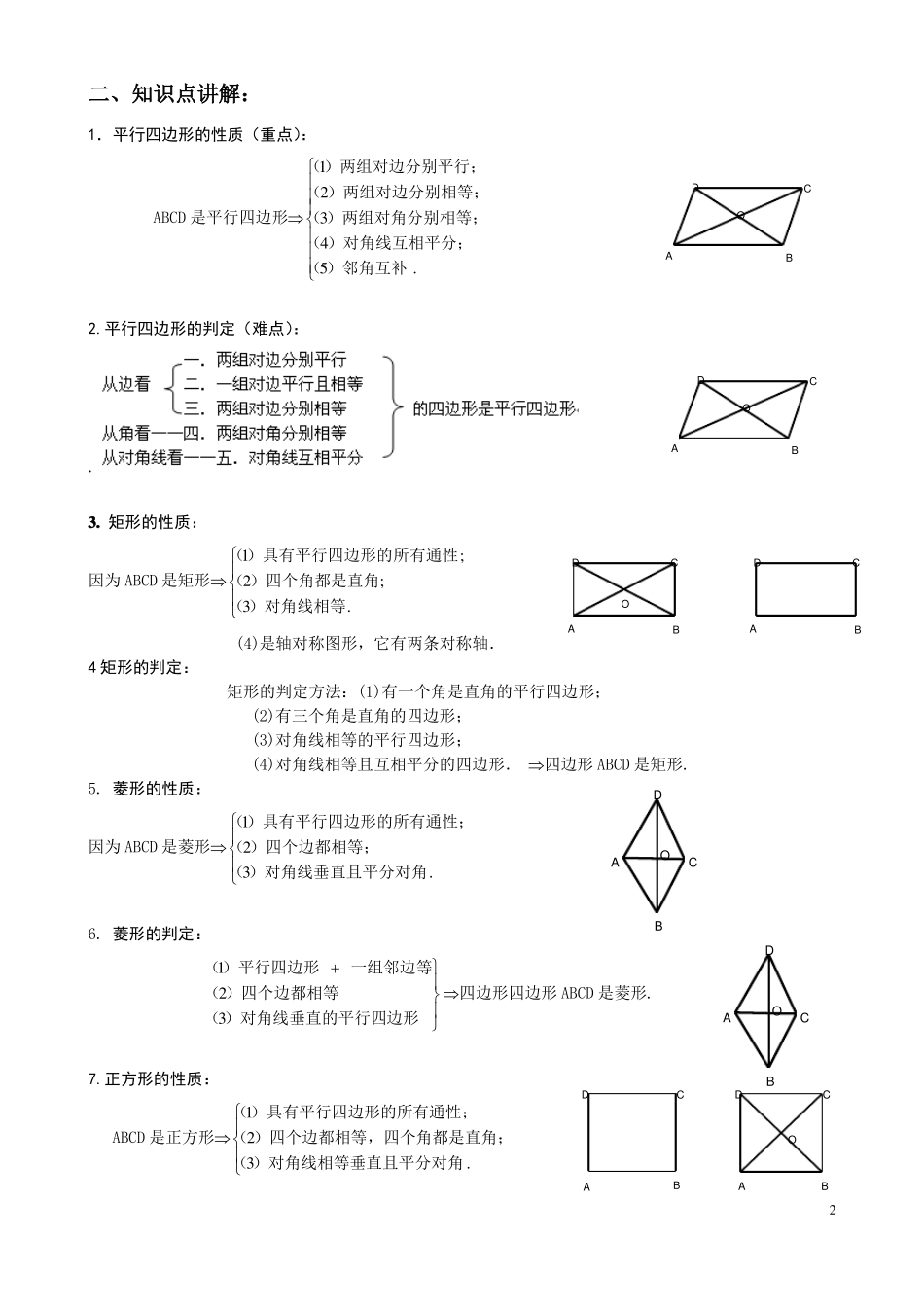 四边形知识点经典总结-副本_第2页