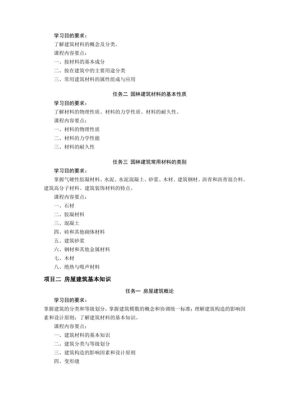 园林建筑材料与构造-课程标准汇总_第2页