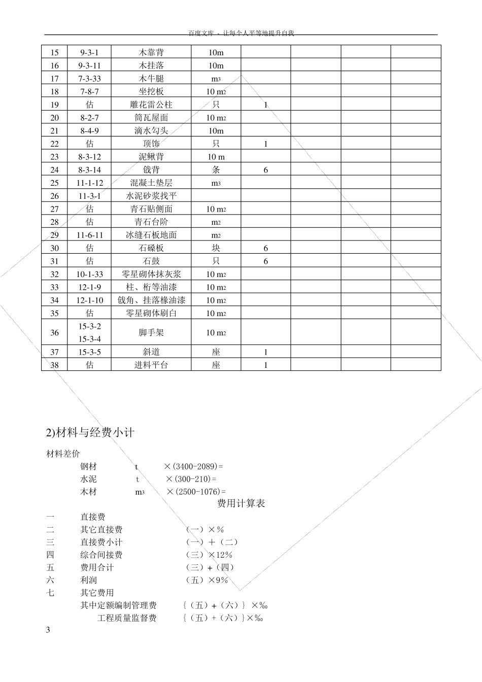 园林景观工程预算书_第3页