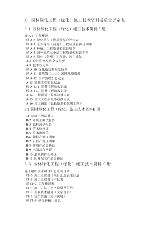 园林绿化工程资料目录