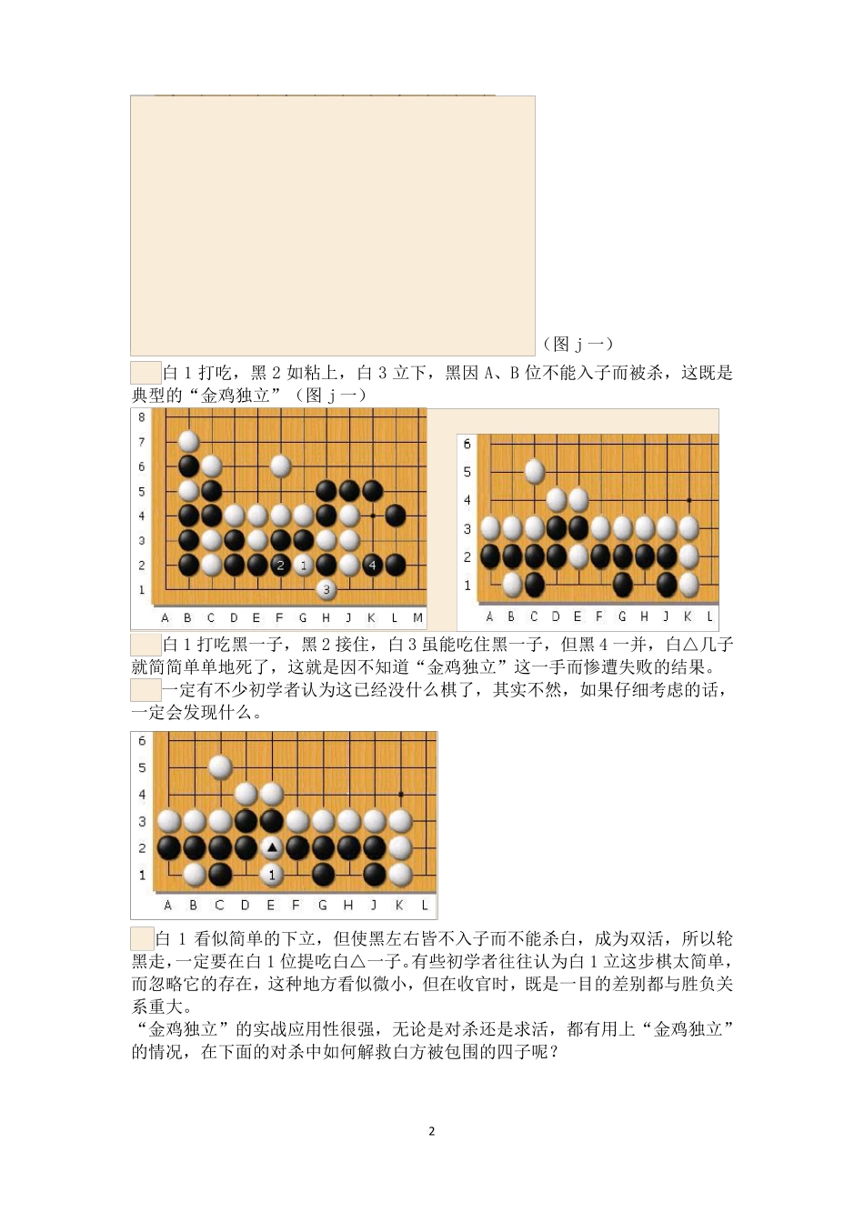 围棋吃子、对杀、死活的要点及原则_第2页