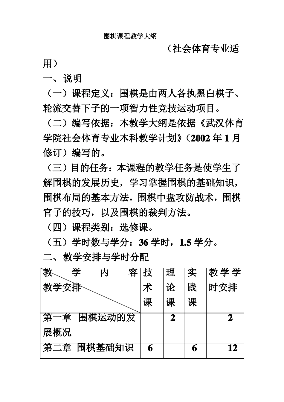 围棋课程教学大纲_第2页