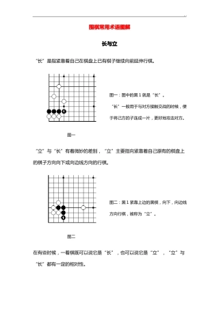 围棋通常术语及图案详解