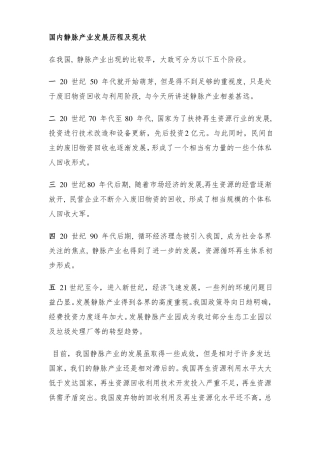 国内静脉产业发展历程及现状模板