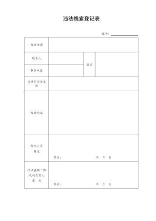 国土资源违法行为查处工作规程表格