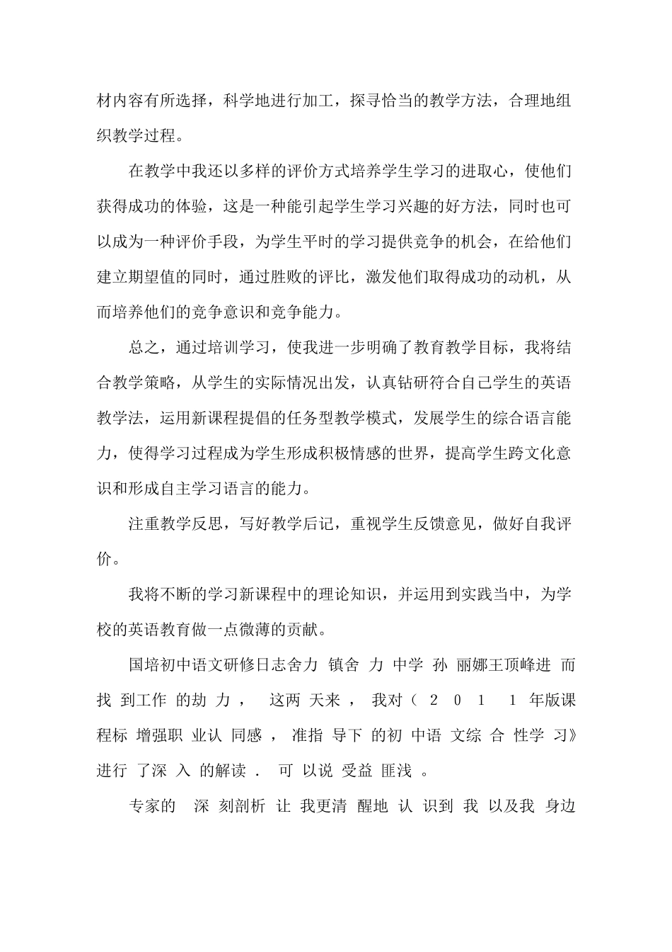 国培初中英语研修日志_第3页