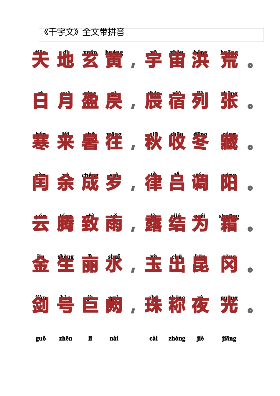 国学千字文拼音版_第1页