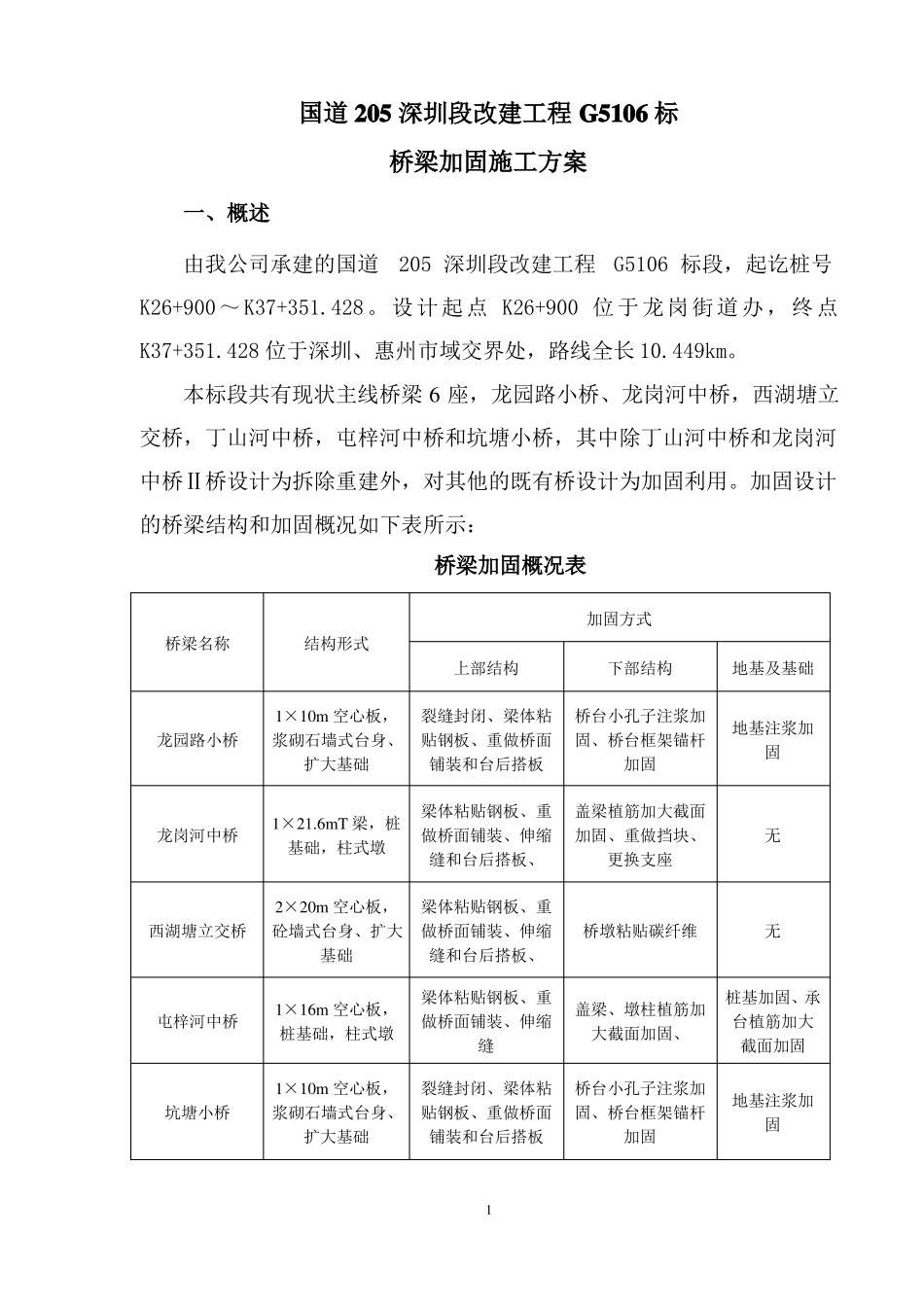 国道改建工程桥梁加固施工方案_第1页