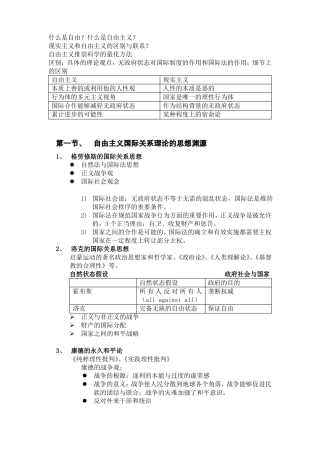 国际关系基本理论-自由主义